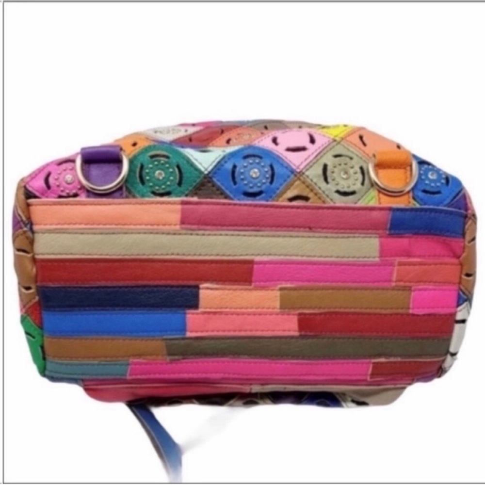 Leather Diamond quilt pattern boho bag NEW - Picture 3 of 9